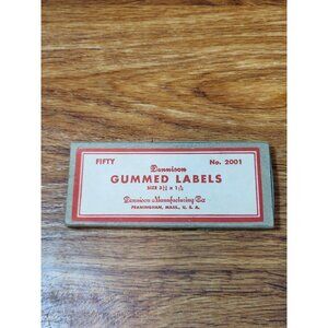 Vintage DENNISON'S GUMMED LABELS NO. 2001 49 Labels In Box